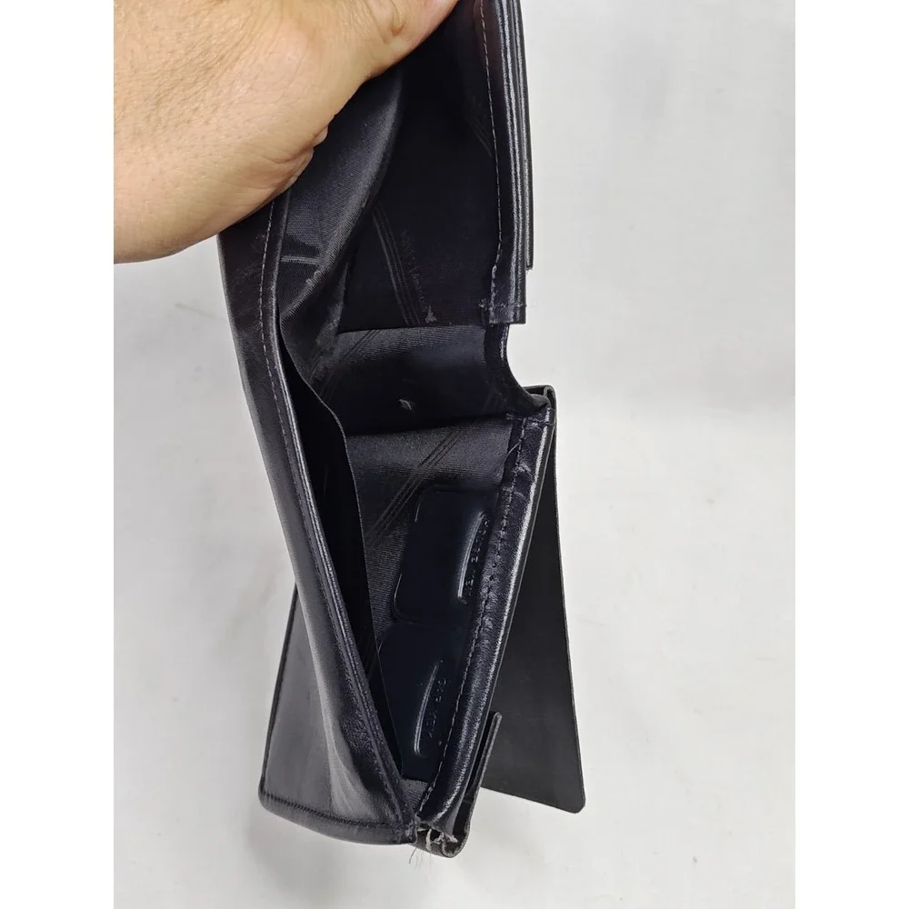 Vintage Rolfs Cowhide Black Leather Bifold Men's Wallet Coins Cards Keys Classic